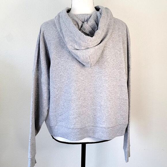 Calvin Klein Hoodie Women's XL Gray Silver Black Logo Athleisure Athletic Active - Picture 4 of 8